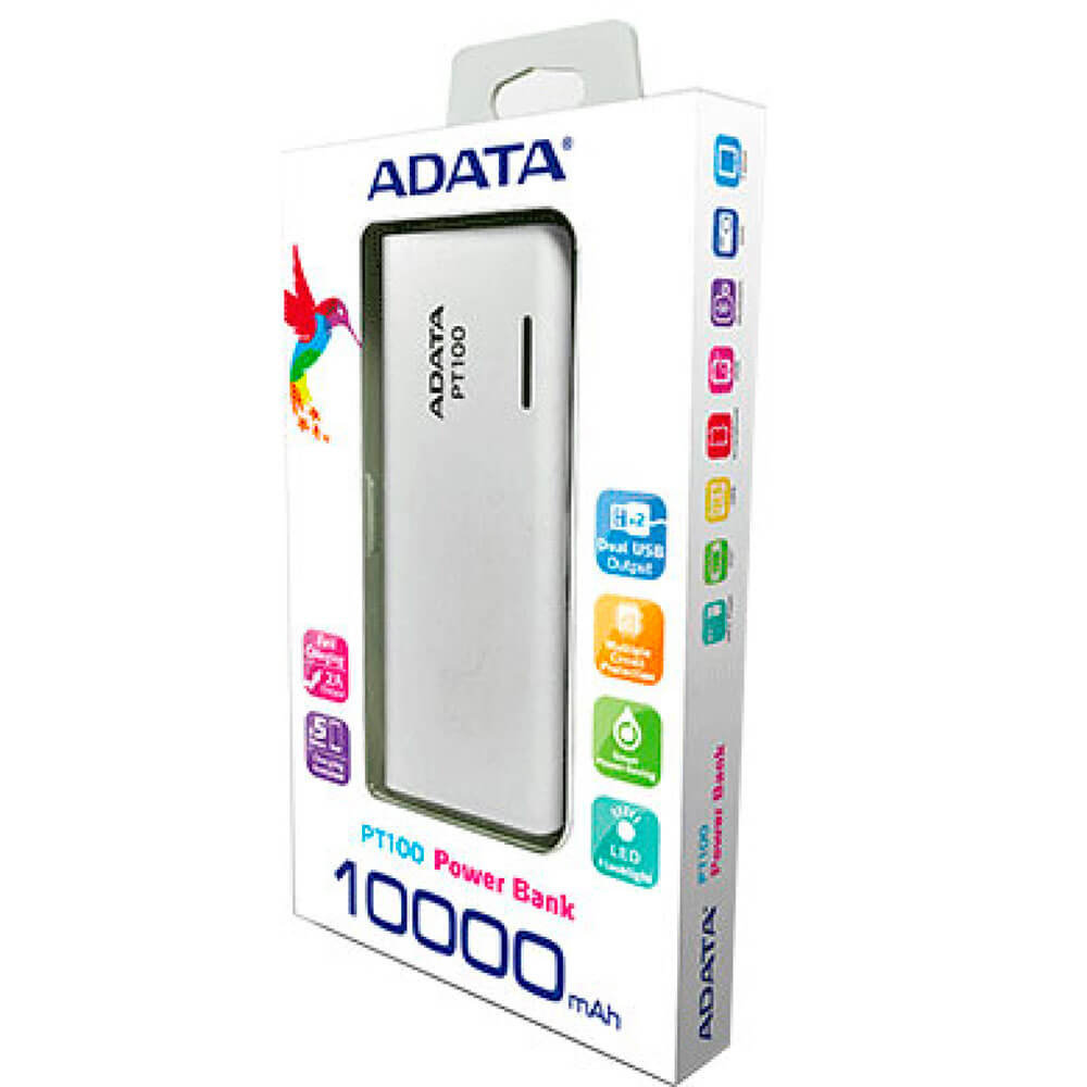 Power Bank 10000mah Adata Cargador Bateria Portatil Celular Led Color  Turquesa